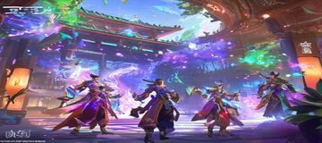 热门游戏新版本更新画面——角色在炫彩特效中展示新技能，游戏资讯配图，琉璃神社acg游戏专区